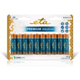 Batéria alkalická ETA PREMIUM ALKALINE AA, LR06, blister 10ks