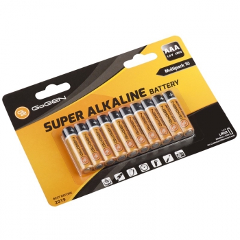 Batéria alkalická GoGEN SUPER ALKALINE AAA, LR03, blister 10 ks